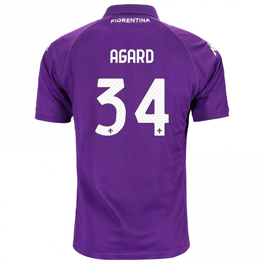 Kids Football Laura Agard #34 Purple Home Jersey 2024/25 T-Shirt