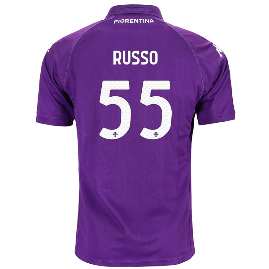 Kids Football Federica Russo #55 Purple Home Jersey 2024/25 T-Shirt