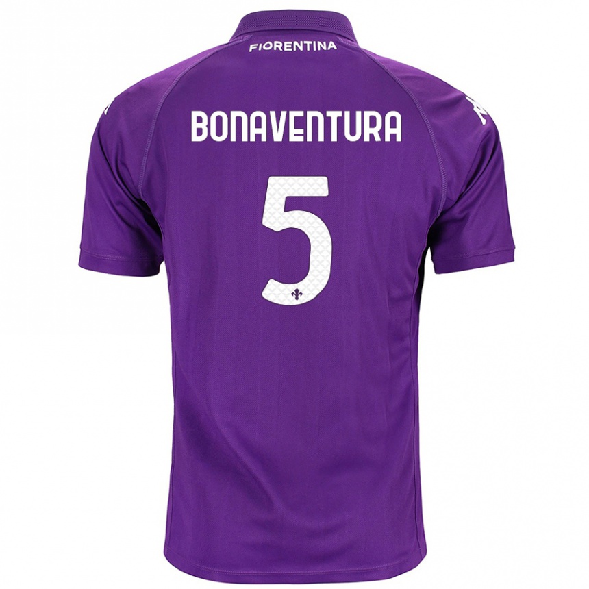 Kids Football Giacomo Bonaventura #5 Purple Home Jersey 2024/25 T-Shirt