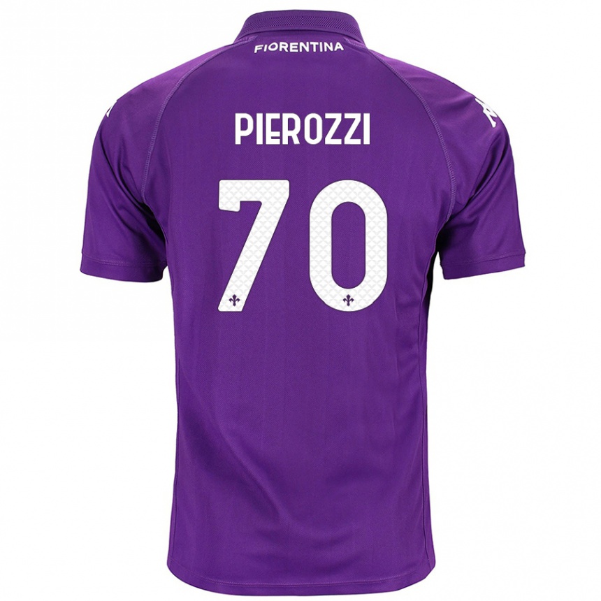 Kids Football Niccolò Pierozzi #70 Purple Home Jersey 2024/25 T-Shirt