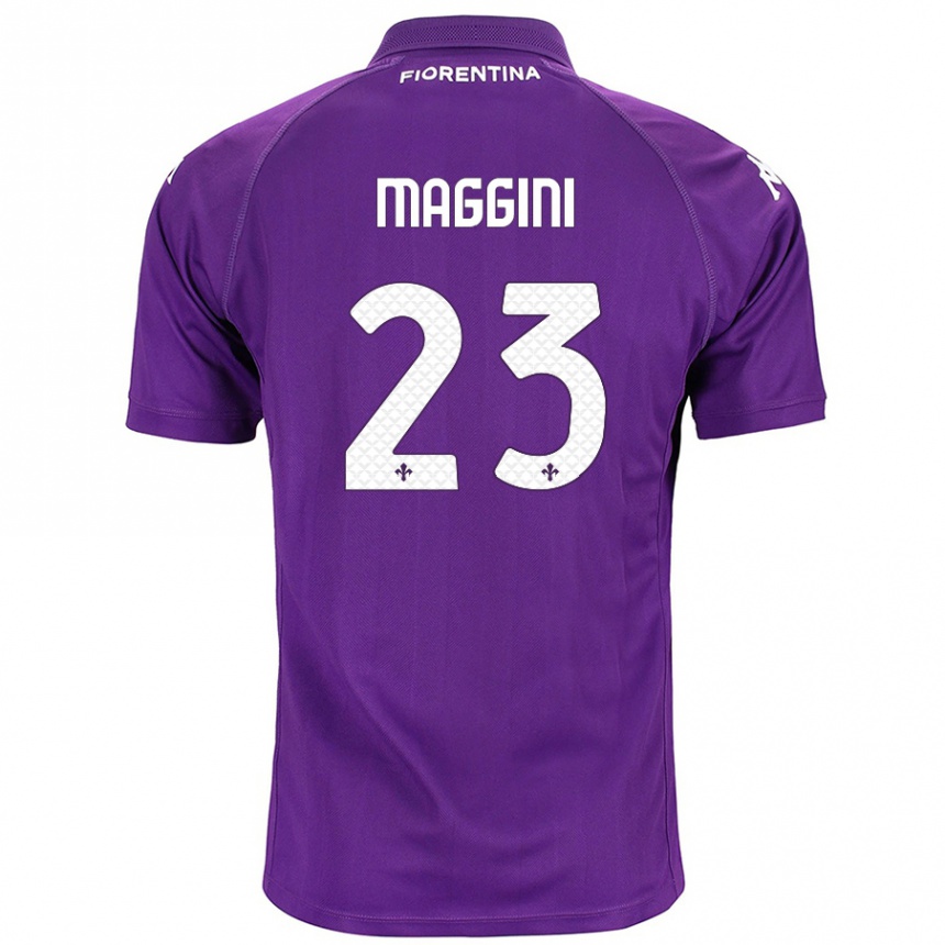 Kids Football Filippo Maggini #23 Purple Home Jersey 2024/25 T-Shirt