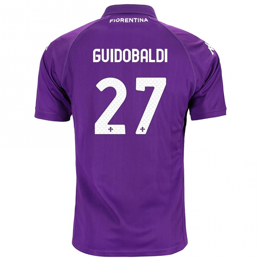 Kids Football Filippo Guidobaldi #27 Purple Home Jersey 2024/25 T-Shirt