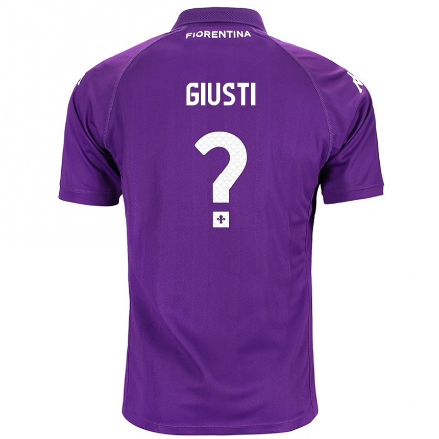 Kids Football Edoardo Giusti #0 Purple Home Jersey 2024/25 T-Shirt