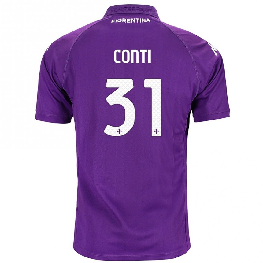 Kids Football Gabriele Conti #31 Purple Home Jersey 2024/25 T-Shirt