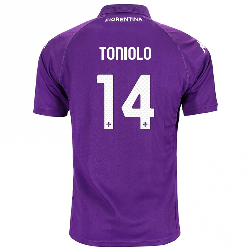 Kids Football Martina Toniolo #14 Purple Home Jersey 2024/25 T-Shirt