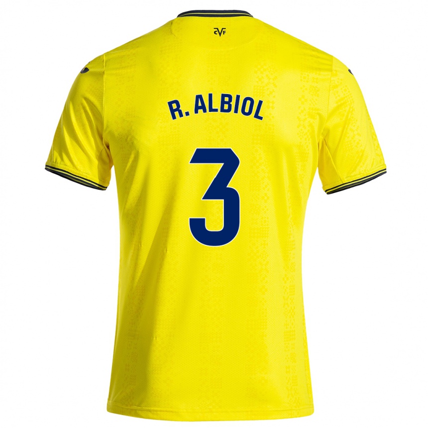 Kids Football Raúl Albiol #3 Yellow Black Home Jersey 2024/25 T-Shirt