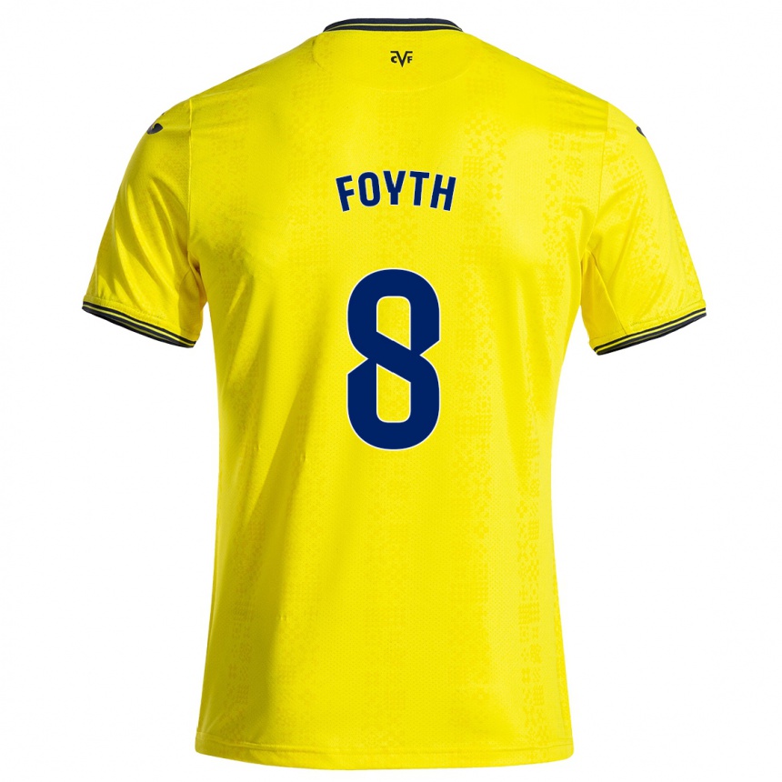 Kids Football Juan Foyth #8 Yellow Black Home Jersey 2024/25 T-Shirt