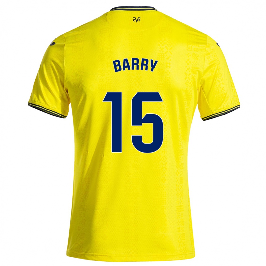 Kids Football Thierno Barry #15 Yellow Black Home Jersey 2024/25 T-Shirt