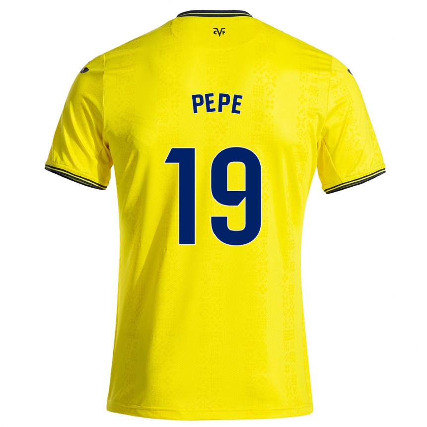 Kids Football Nicolas Pepe #19 Yellow Black Home Jersey 2024/25 T-Shirt