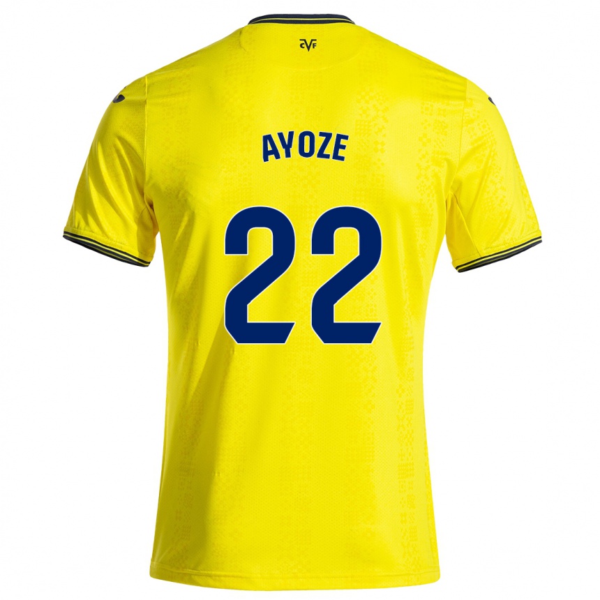 Kids Football Ayoze Pérez #22 Yellow Black Home Jersey 2024/25 T-Shirt