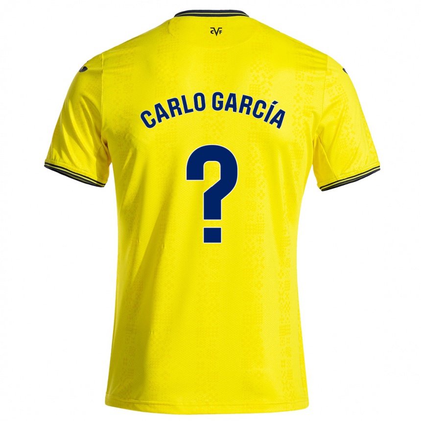 Kids Football Carlo García #0 Yellow Black Home Jersey 2024/25 T-Shirt