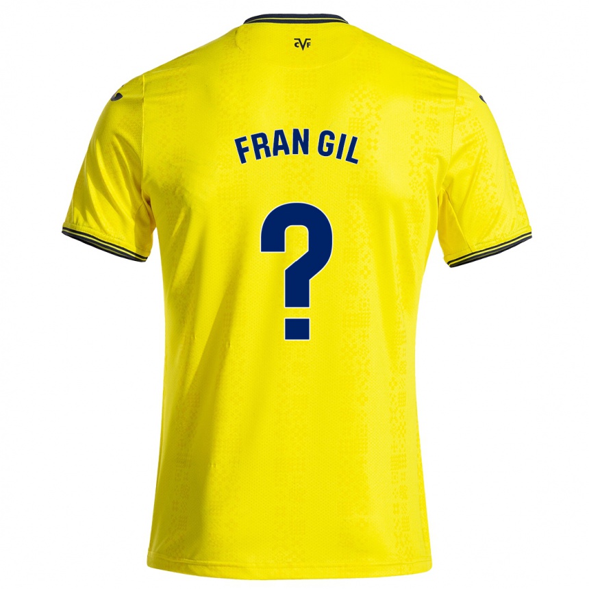 Kids Football Fran Gil #0 Yellow Black Home Jersey 2024/25 T-Shirt