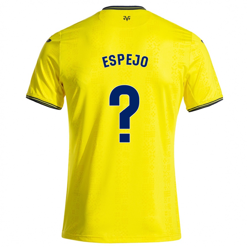 Kids Football Jesús Espejo #0 Yellow Black Home Jersey 2024/25 T-Shirt