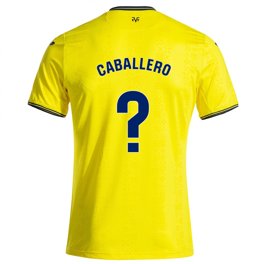 Kids Football Jesús Caballero #0 Yellow Black Home Jersey 2024/25 T-Shirt