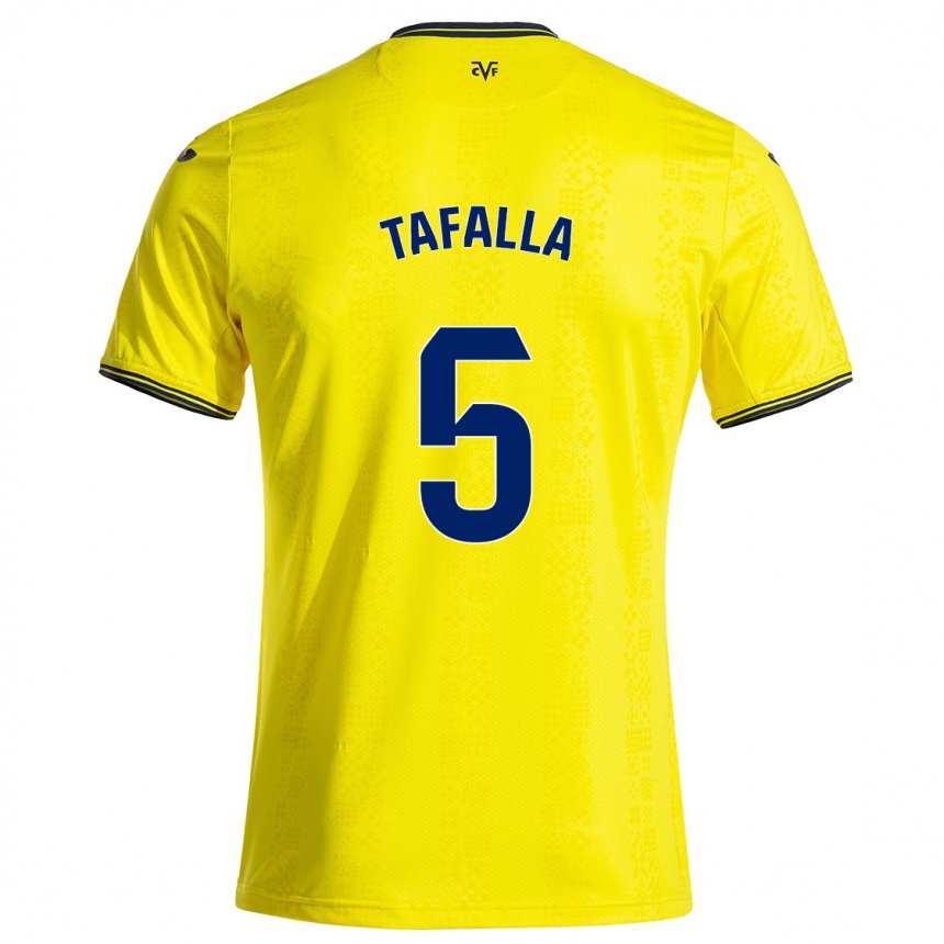 Kids Football Fran Tafalla #5 Yellow Black Home Jersey 2024/25 T-Shirt