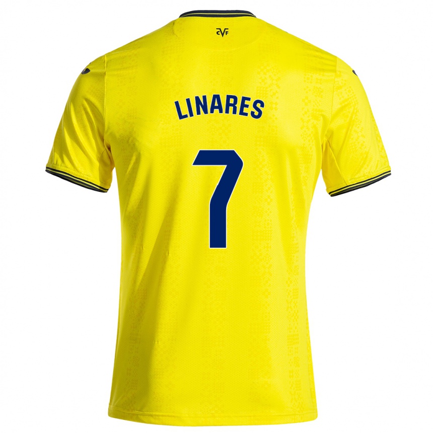 Kids Football Mario Linares #7 Yellow Black Home Jersey 2024/25 T-Shirt