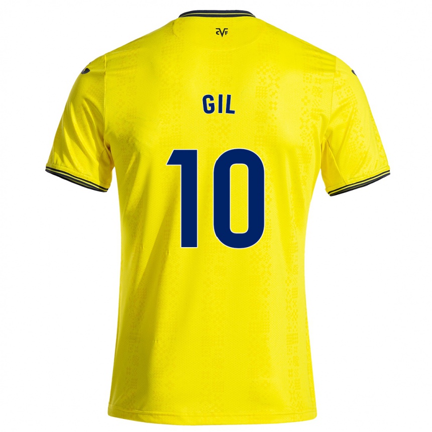 Kids Football Markel Gil #10 Yellow Black Home Jersey 2024/25 T-Shirt