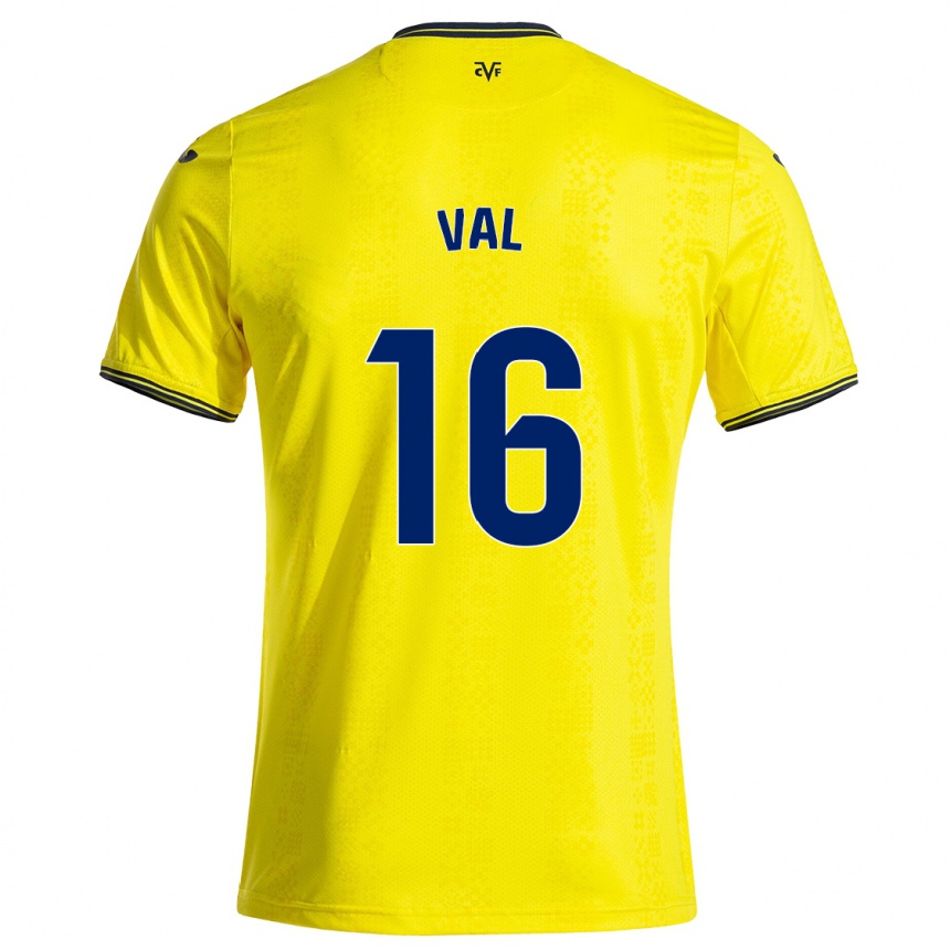 Kids Football Brais Val #16 Yellow Black Home Jersey 2024/25 T-Shirt