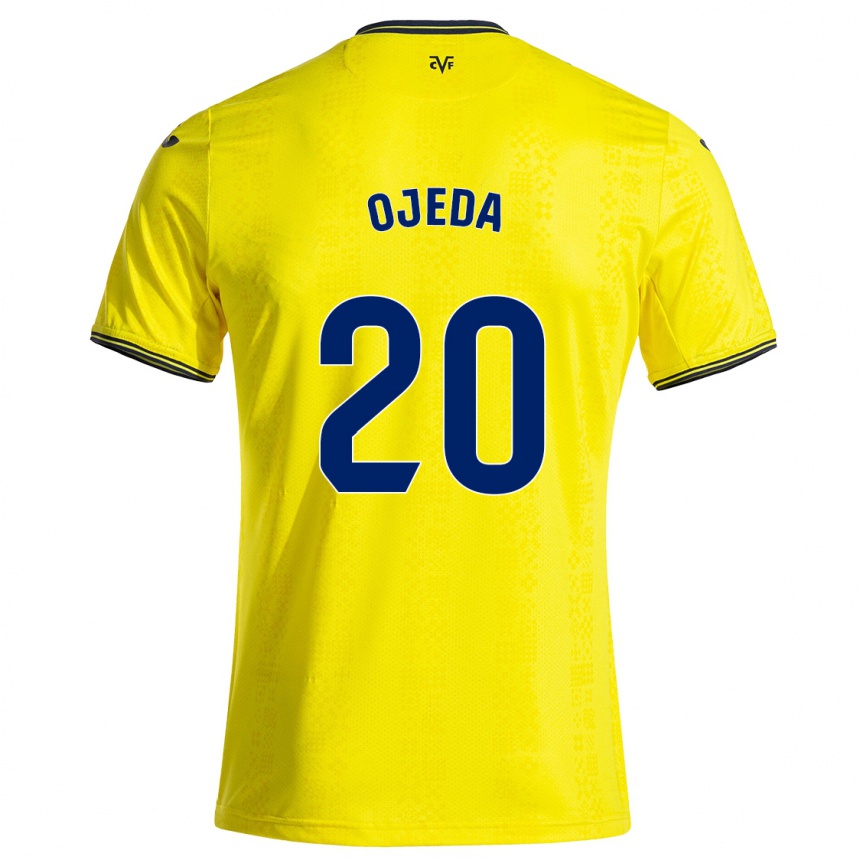 Kids Football Thiago Ojeda #20 Yellow Black Home Jersey 2024/25 T-Shirt