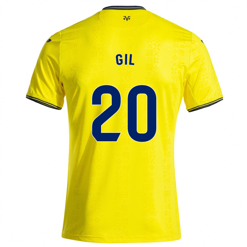 Kids Football Mario Gil #20 Yellow Black Home Jersey 2024/25 T-Shirt