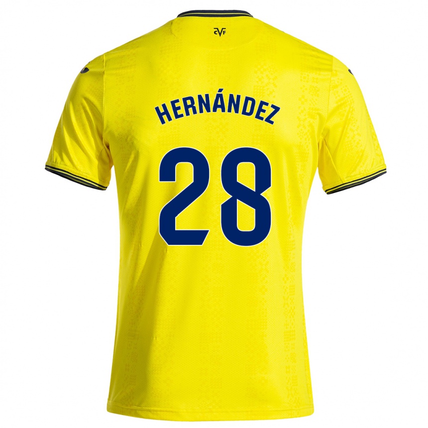 Kids Football Gerard Hernández #28 Yellow Black Home Jersey 2024/25 T-Shirt