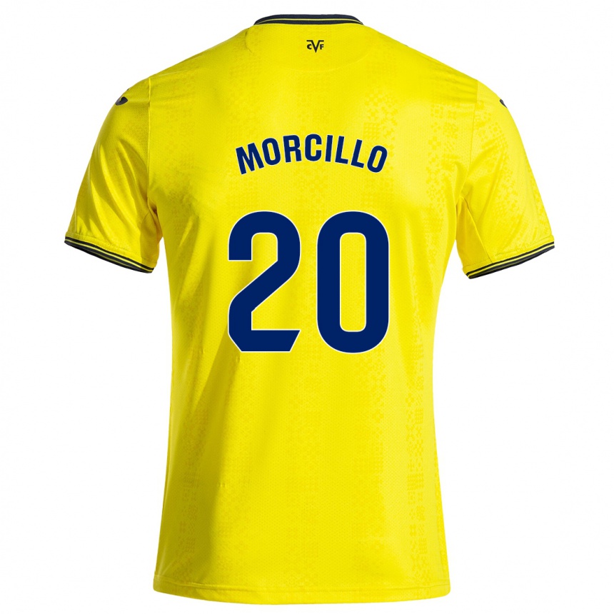 Kids Football Raquel Morcillo #20 Yellow Black Home Jersey 2024/25 T-Shirt