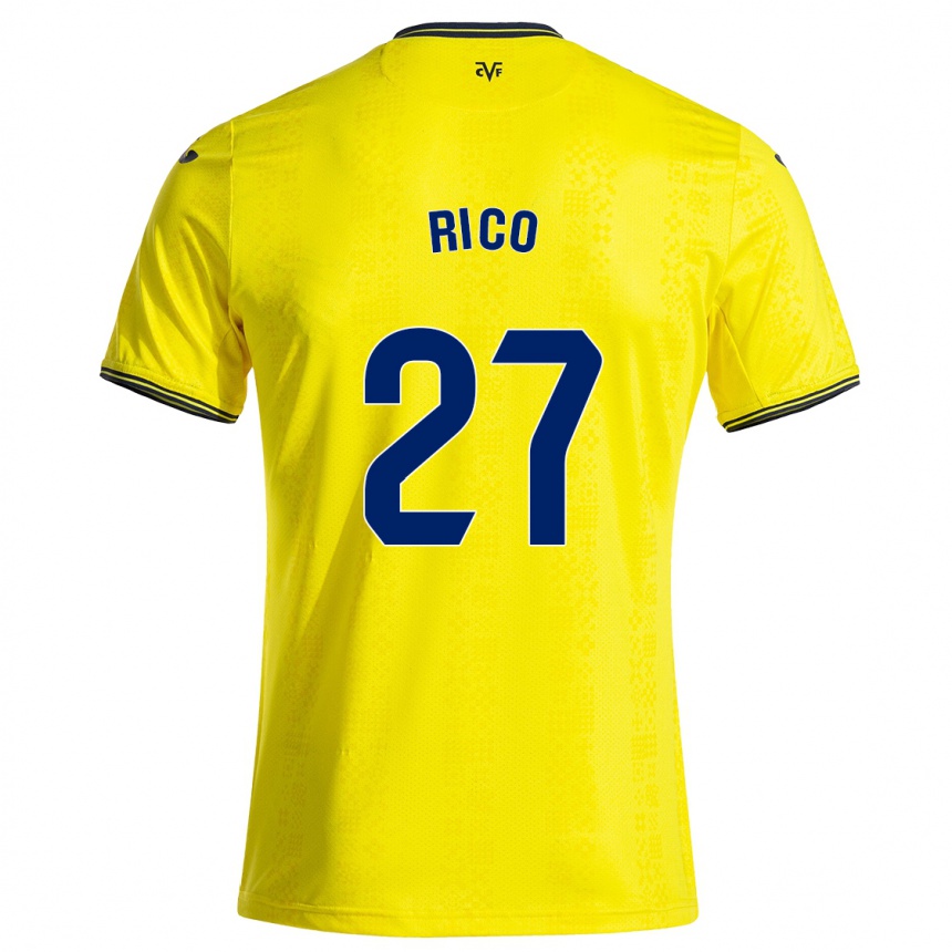 Kids Football Vera Rico #27 Yellow Black Home Jersey 2024/25 T-Shirt