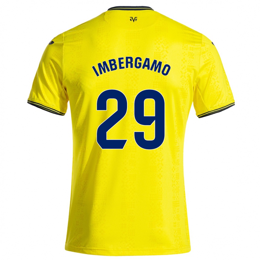 Kids Football Mar Imbergamo #29 Yellow Black Home Jersey 2024/25 T-Shirt