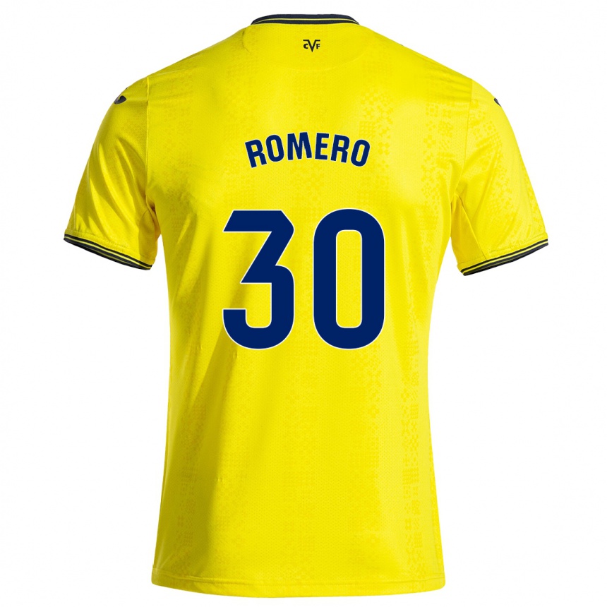 Kids Football Lucía Romero #30 Yellow Black Home Jersey 2024/25 T-Shirt