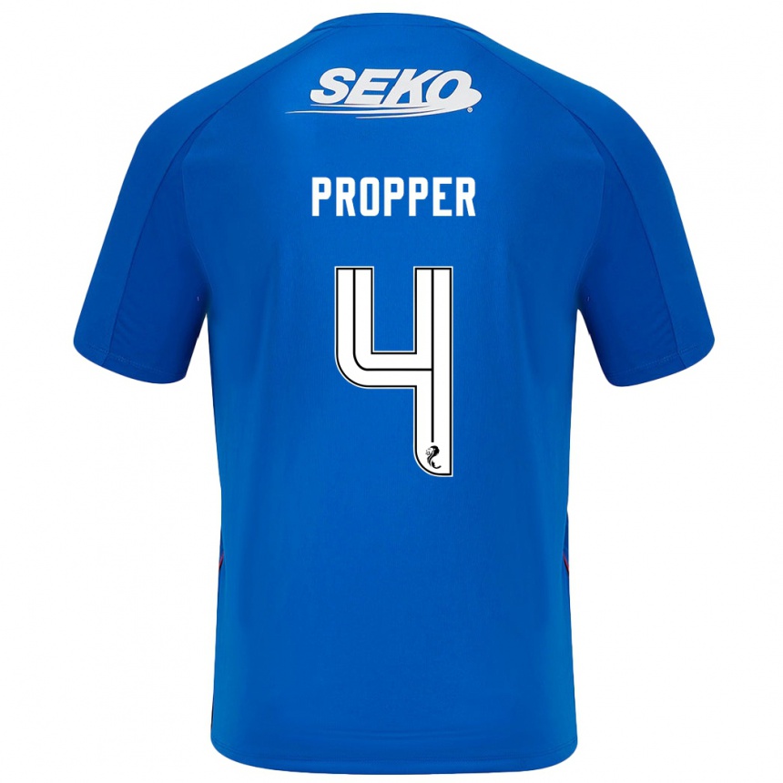 Kids Football Robin Pröpper #4 Dark Blue Home Jersey 2024/25 T-Shirt