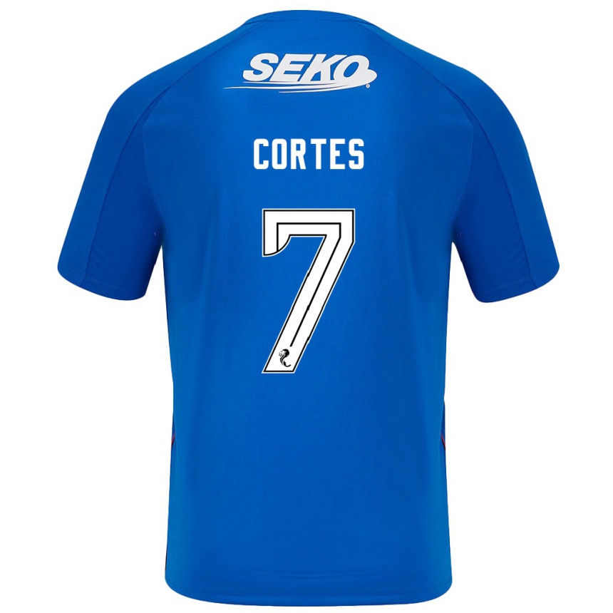 Kids Football Óscar Cortés #7 Dark Blue Home Jersey 2024/25 T-Shirt