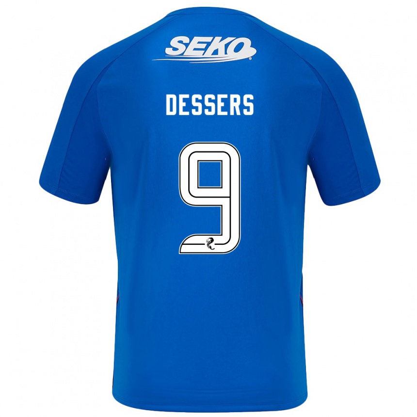 Kids Football Cyriel Dessers #9 Dark Blue Home Jersey 2024/25 T-Shirt