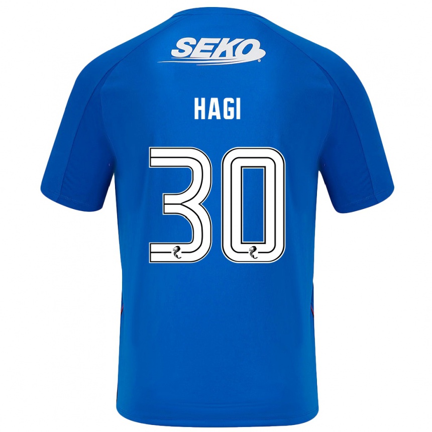 Kids Football Ianis Hagi #30 Dark Blue Home Jersey 2024/25 T-Shirt