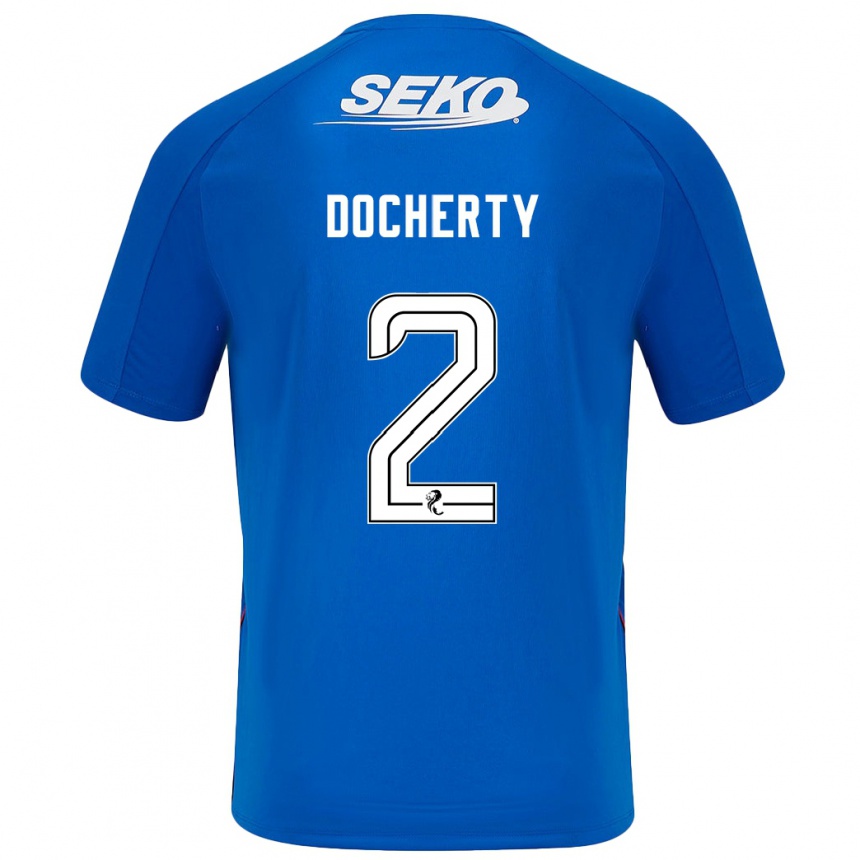 Kids Football Nicola Docherty #2 Dark Blue Home Jersey 2024/25 T-Shirt