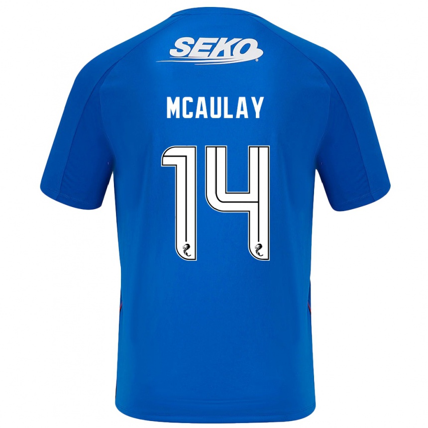 Kids Football Mia Mcaulay #14 Dark Blue Home Jersey 2024/25 T-Shirt