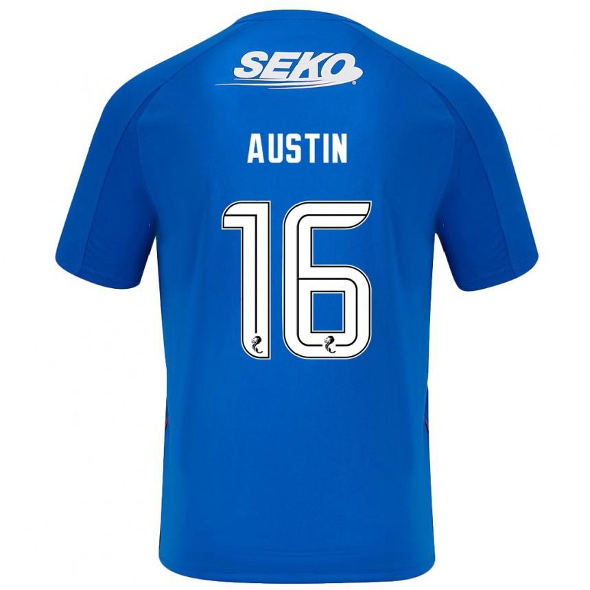 Kids Football Eilidh Austin #16 Dark Blue Home Jersey 2024/25 T-Shirt