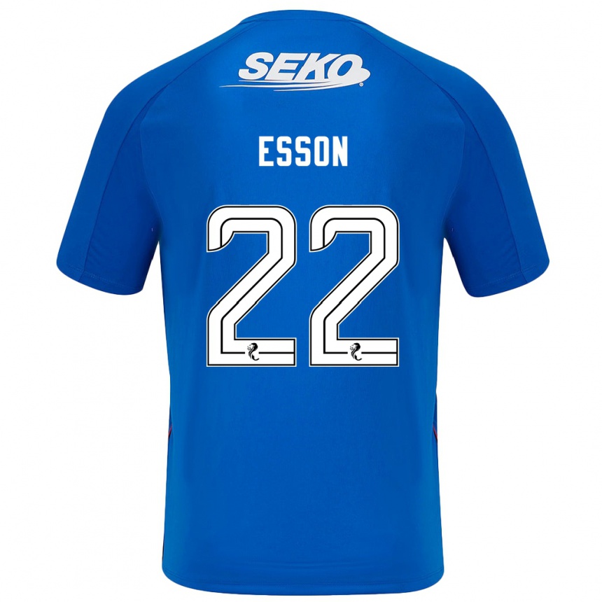 Kids Football Victoria Esson #22 Dark Blue Home Jersey 2024/25 T-Shirt