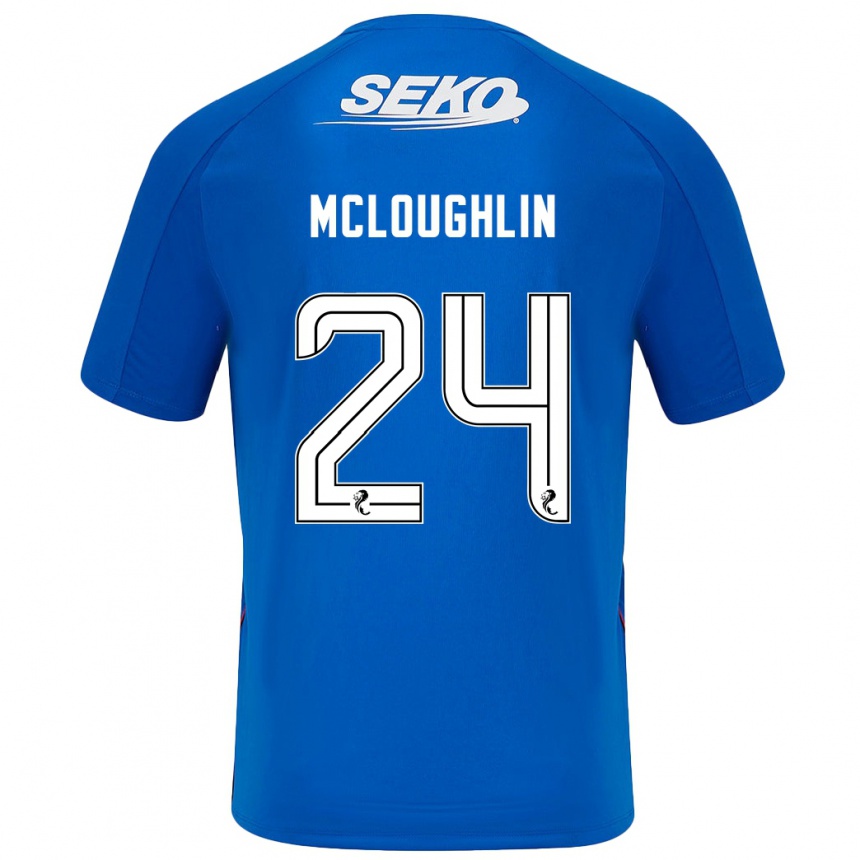 Kids Football Olivia Mcloughlin #24 Dark Blue Home Jersey 2024/25 T-Shirt