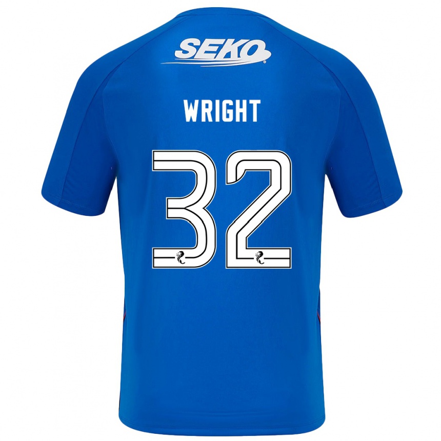 Kids Football Kieran Wright #32 Dark Blue Home Jersey 2024/25 T-Shirt