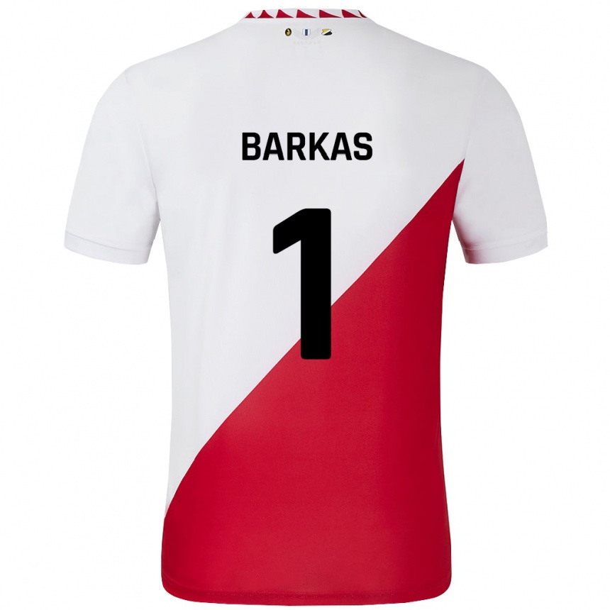 Kids Football Vasilios Barkas #1 White Red Home Jersey 2024/25 T-Shirt