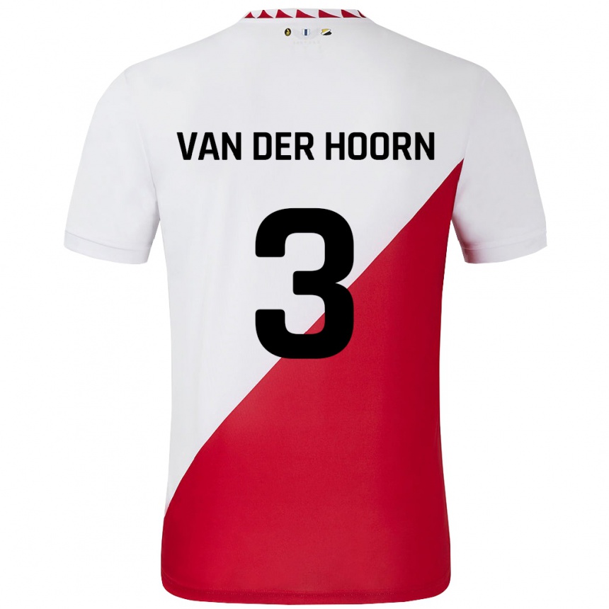 Kids Football Mike Van Der Hoorn #3 White Red Home Jersey 2024/25 T-Shirt