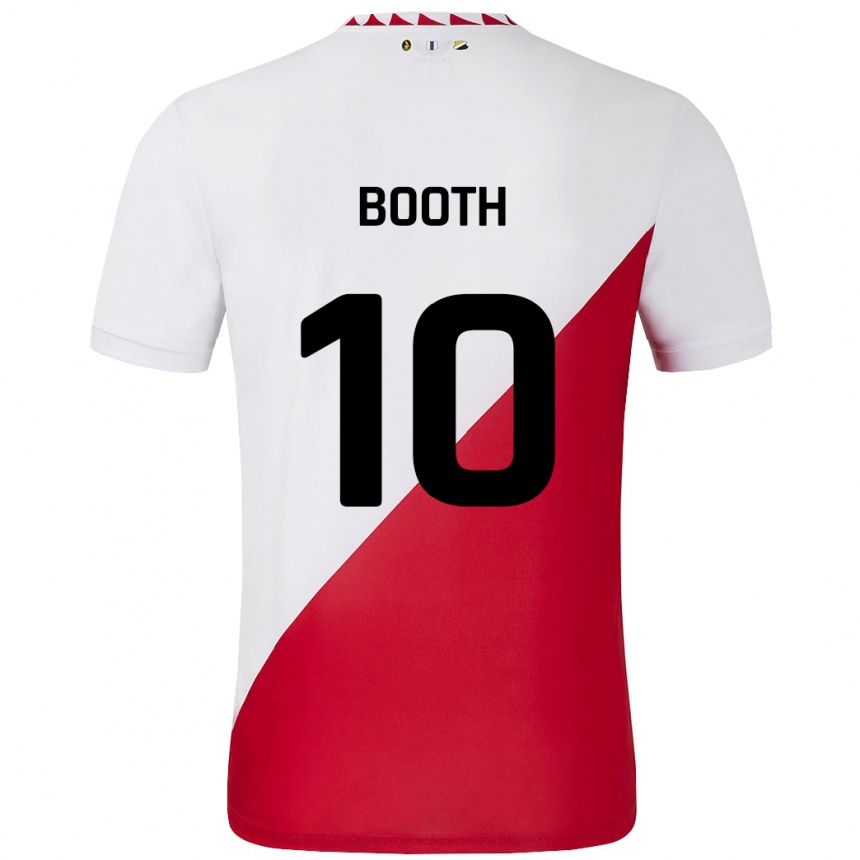 Kids Football Taylor Booth #10 White Red Home Jersey 2024/25 T-Shirt