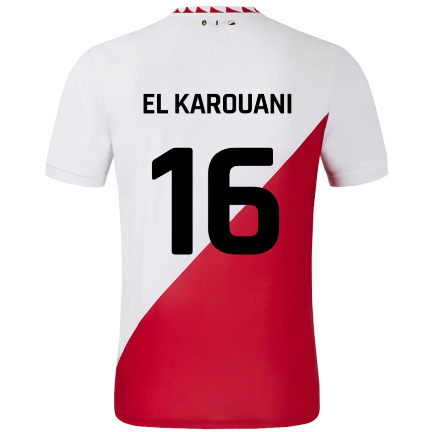 Kids Football Souffian El Karouani #16 White Red Home Jersey 2024/25 T-Shirt