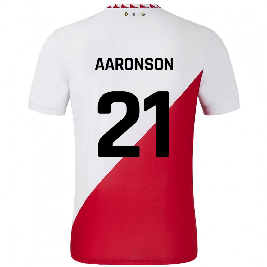 Kids Football Paxten Aaronson #21 White Red Home Jersey 2024/25 T-Shirt