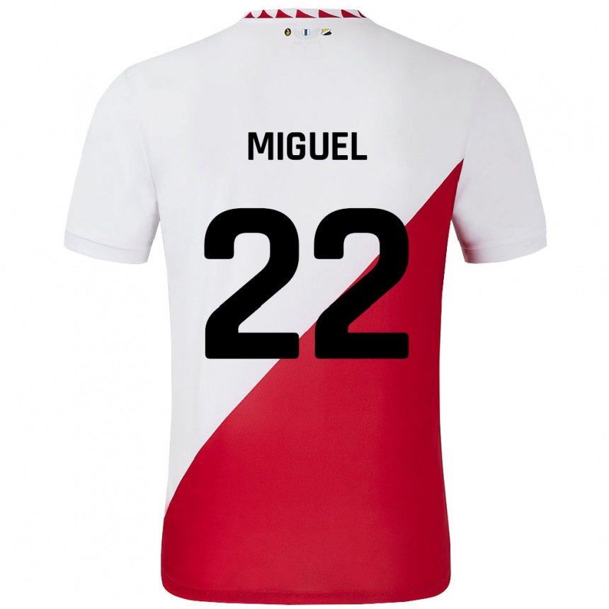 Kids Football Miguel Rodríguez #22 White Red Home Jersey 2024/25 T-Shirt