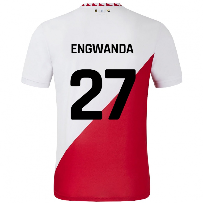 Kids Football Alonzo Engwanda #27 White Red Home Jersey 2024/25 T-Shirt