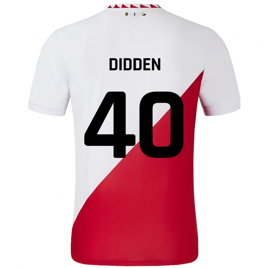 Kids Football Matisse Didden #40 White Red Home Jersey 2024/25 T-Shirt