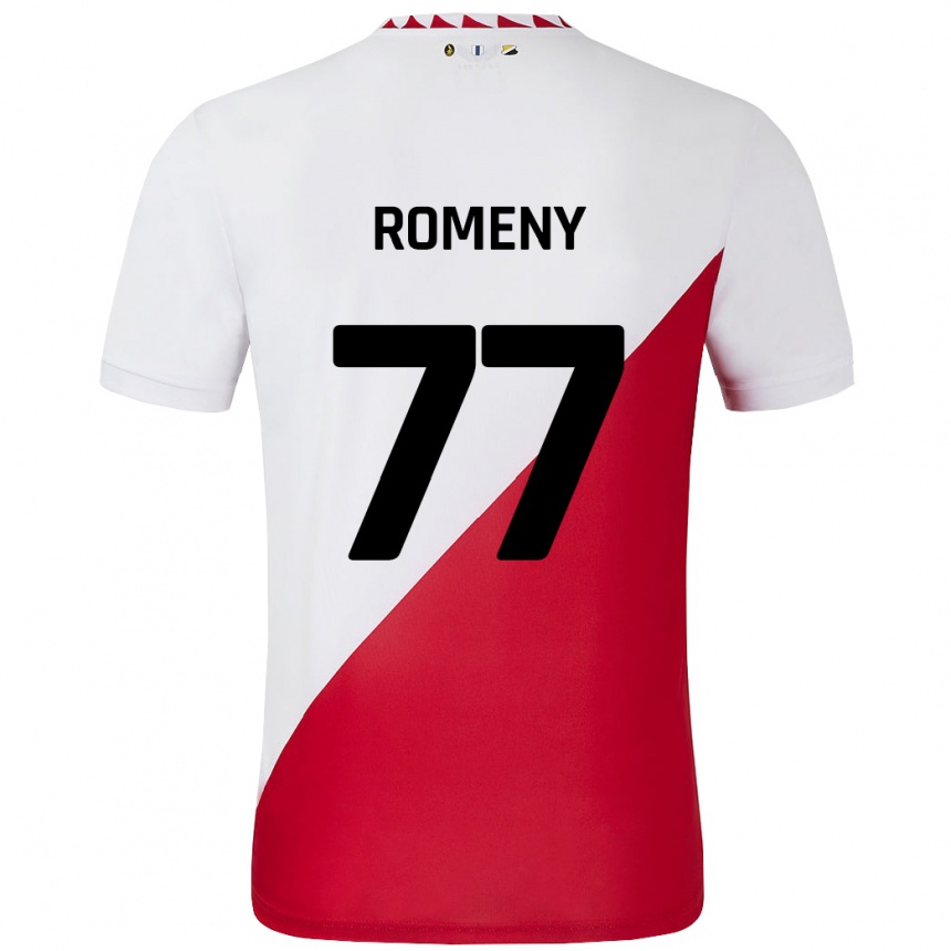 Kids Football Ole Romeny #77 White Red Home Jersey 2024/25 T-Shirt