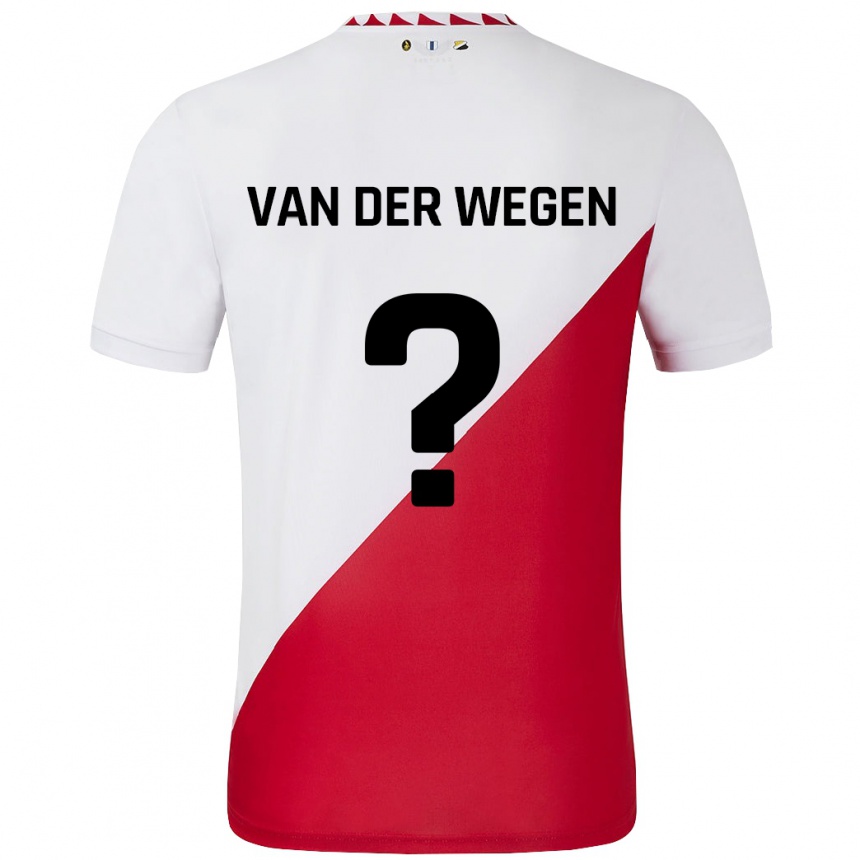 Kids Football Sil Van Der Wegen #0 White Red Home Jersey 2024/25 T-Shirt