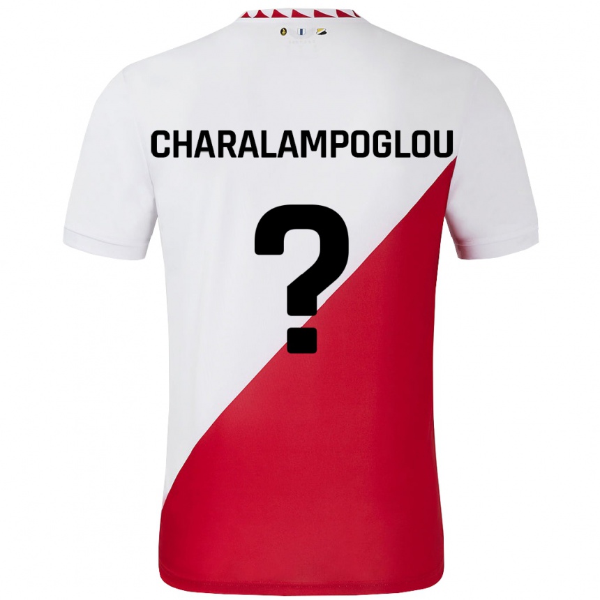 Kids Football Georgios Charalampoglou #0 White Red Home Jersey 2024/25 T-Shirt